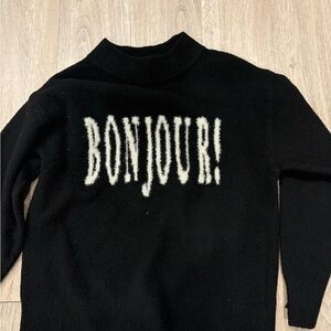 a new day Black Knit Crewneck Sweater with Label